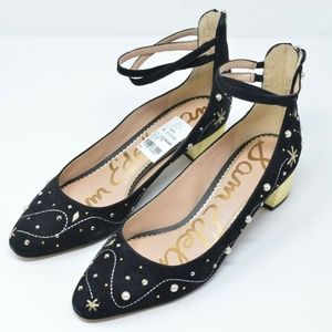 Sam Edelman LUCIEN Suede Embellished Pumps, Black